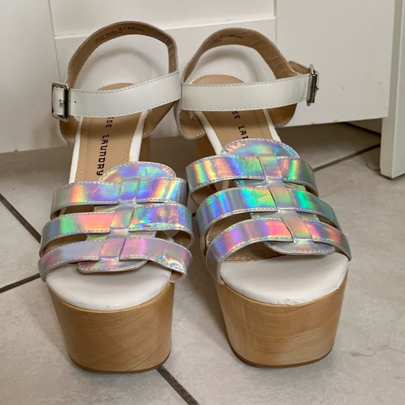 Chinese Laundry Platform Iridescent Sandal Heels - Picture 3 of 10